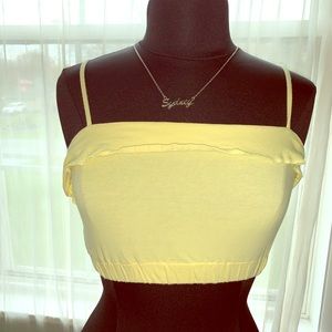 Yellow cropped tank top